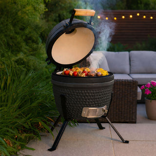 Neo Grey Kamado 13" Ceramic Mini BBQ Grill