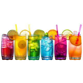 Neo 6x Multicolour 390ml Highball Glasses