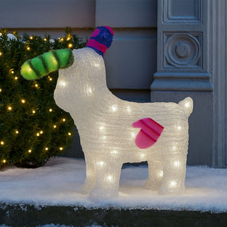 Neo LED Snowdog Christmas Decoration 24 Ice White Lights The Snowman & The Snowdog Battery Powered Indoor Outdoor Festive Light Display Ornament Design (31cm)