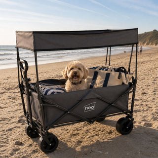 Neo Folding Wagon Canopy Garden Cart 110L 120kg - Grey