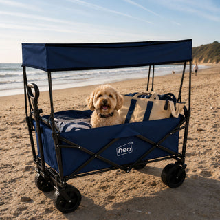 Neo Folding Wagon Canopy Garden Cart 110L 120kg - Navy