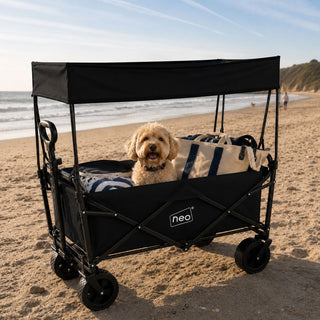 Neo Folding Wagon Canopy Garden Cart 110L 120kg - Black