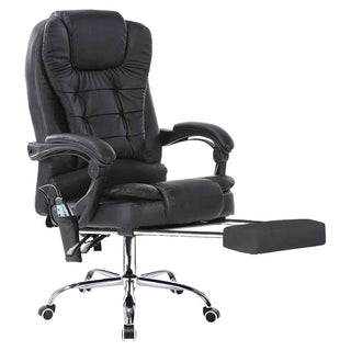 Neo Black Faux Leather Office Chair With Footrest & Massage Function