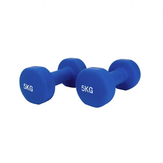 Neo Pair of Neoprene Dumbbells Weights - Solid Iron Construction 5KG