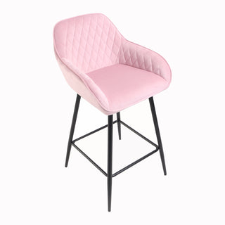 Annecy Pink Crushed Velvet Bar Stool