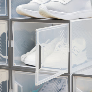 Neo Grey 12 pcs Transparent Large Shoe Storage Boxes