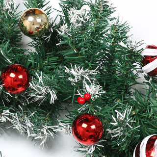 Neo 2m Candy Cane Baubles Garland Festive Foliage Garland Wreath PVC Christmas Decoration