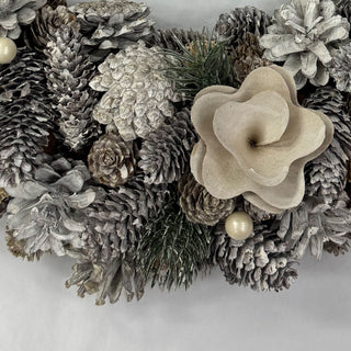 Neo Luxury 50cm Extra Large Frosted Pine Cone Wreath