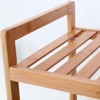 Neo Bamboo Laundry Bin Hamper Basket Tilt Pull Out Basket Storage 2 Tier Shelves Natural Space Saving Organiser Foldable Liner Ventilated Slatted Design Elevated Legs