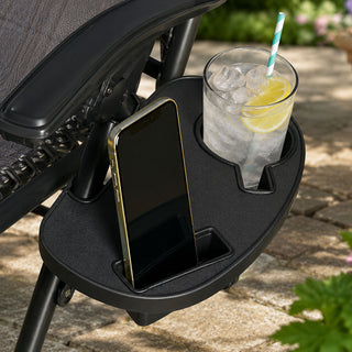 Set of Two Neo Slate Grey Zero Gravity Recliner Garden Sun Loungers