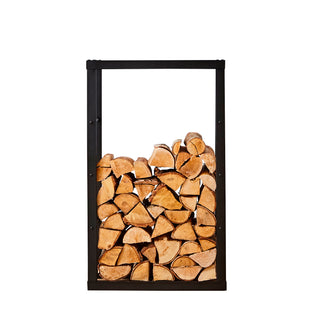 Neo Wide Indoor Black Firewood Log Rack