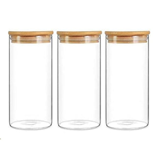 Neo Set of 3 1200ml Clear Cylinder Canister Jars