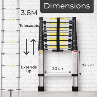 Neo 3.8M Extendable Steel Foldable Telescopic Ladder