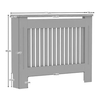 Neo Medium Grey Decorative Wooden Radiator Cover