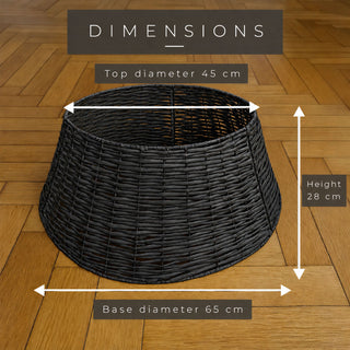 Neo Black Natural Rustic Willow Christmas Tree Skirt