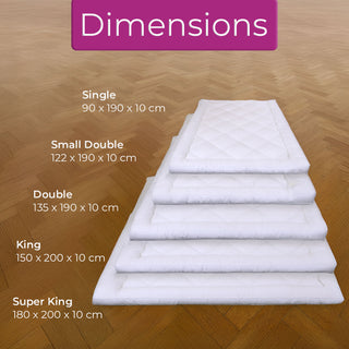 Neo Small Double Mattress Topper Soft Memory Foam Plush Bounce Fibre Breathable Diamond Quilted Fabric Elastic Anti Slip Corner Straps Secure Fit All UK Bed Sizes