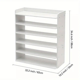 Neo White 6 Tier Wooden Shoe Rack