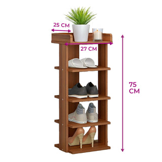 Neo Walnut Multi-Layer Wooden Shoe Rack