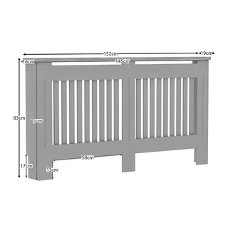 Neo Large Grey Decorative Wooden Radiator Cover