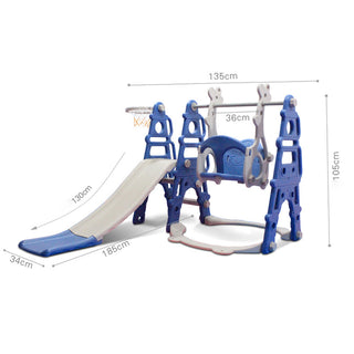 Neo 4-in-1 Blue Kids Playset Toddler Slide, Swing, Stairs and Hoop