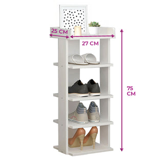 Neo White Multi-Layer Wooden Shoe Rack