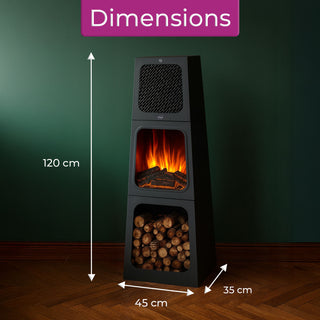 Neo Electric Heater Fireplace Modern Pyramid Free Standing