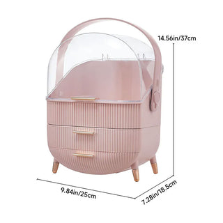 Neo Pink Three Layer Cosmetic Makeup Organiser & Holder