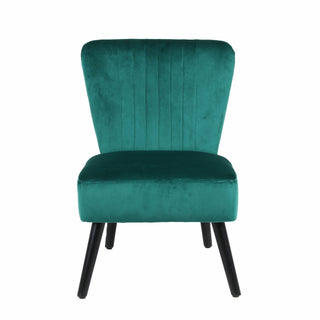 Neo Chianale Emerald Green Crushed Velvet Shell Accent Chair