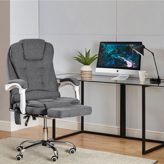 Neo Direct Dark Grey Fabric Office Chair With Footrest & Massage
