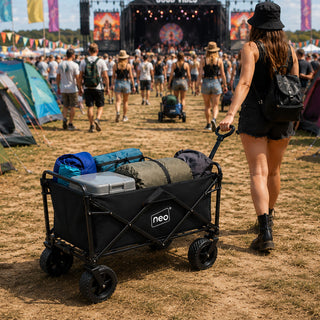 Neo Black Folding Wagon Garden Cart 140L 120kg