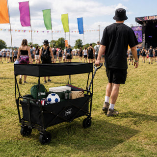 Neo Folding Wagon Canopy Garden Cart 110L 120kg - Black