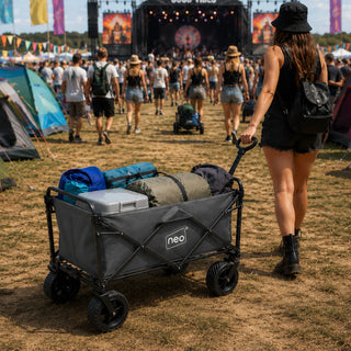 Neo Grey Folding Wagon Garden Cart 140L 120kg