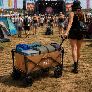 Neo Khaki Folding Wagon Garden Cart 140L 120kg