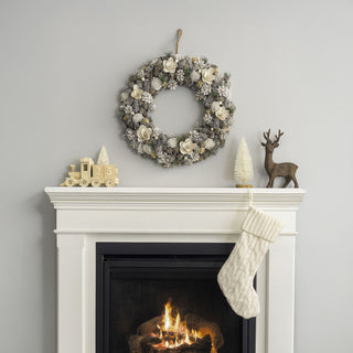 Neo Luxury 50cm Extra Large Frosted Pine Cone Wreath