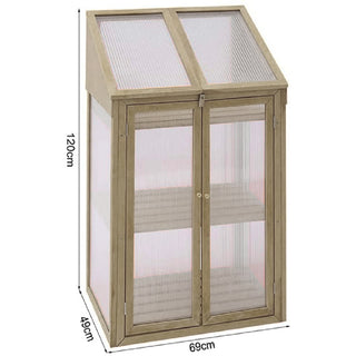 Neo Mini Wood Growhouse Greenhouse Cold Frame  - Model 1