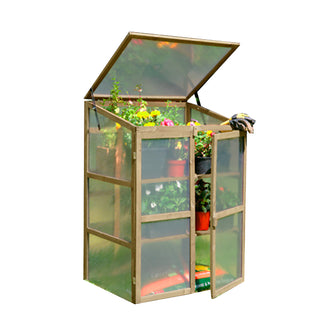 Neo Mini Wood Growhouse Greenhouse Cold Frame  - Model 2