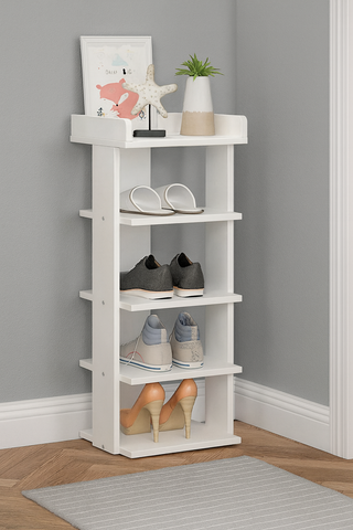 Neo White Multi-Layer Wooden Shoe Rack
