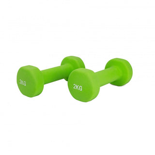 Neo Pair of Neoprene Dumbbells Weights - Solid Iron Construction 2KG