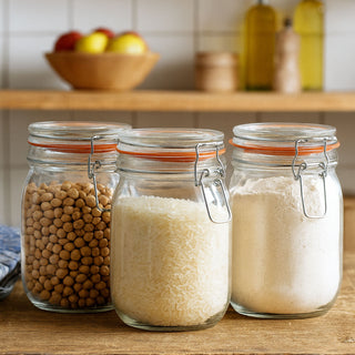 Neo 1L Pack of 3 Canisters with Airtight Silicone Seal Lids