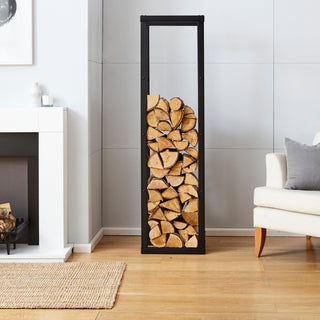 Neo Tall Indoor Black Firewood Log Rack