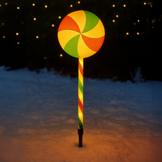 Neo Large 50cm Candy Cane Lolly Lollipop Christmas Remote Solar and Battery Powered Lights 6 Pack LED Path Stakes Timer 8 Modes Timer Outdoor Décor
