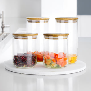 Neo Set of 4 Clear High Borosilicate Glass Storage Jars