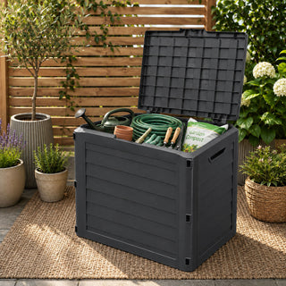 Neo Dark Grey 140L Garden Storage Box Outdoor Chest