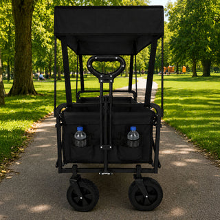 Neo Folding Wagon Canopy Garden Cart 110L 120kg - Black