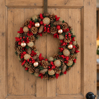 Neo 50cm Christmas Berries Baubles Pine Cone Wreath