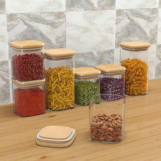 Neo Set of 12 Square Glass Storage Jars