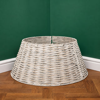 Neo White Natural Rustic Willow Christmas Tree Skirt