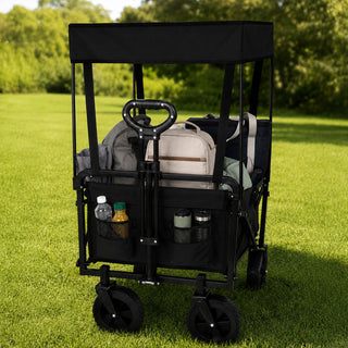 Neo Folding Wagon Canopy Garden Cart 110L 120kg - Black