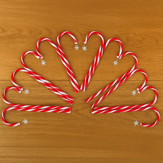 Neo Large 42cm 12 Piece Set Pack Remote Solar Panel Battery Candy Cane Christmas Lights LED Outdoor Decorations 8 Modes Festive Path Waterproof Yard Stakes