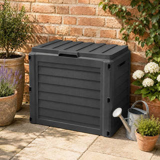 Neo Dark Grey 140L Garden Storage Box Outdoor Chest